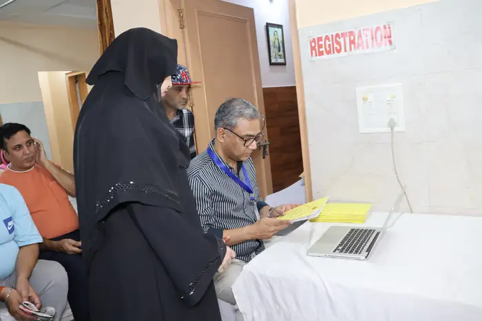 Registration at the Asha Ki Kiran camp